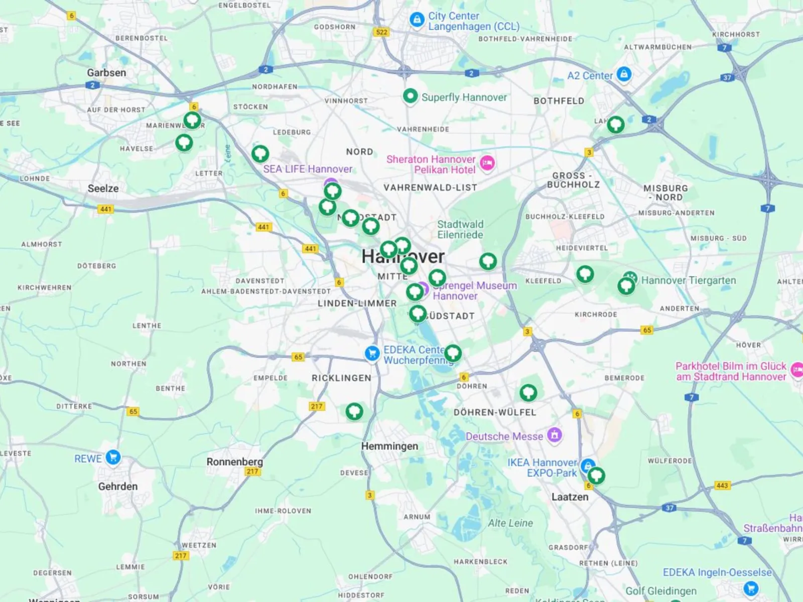 Grüner Faden Stationen