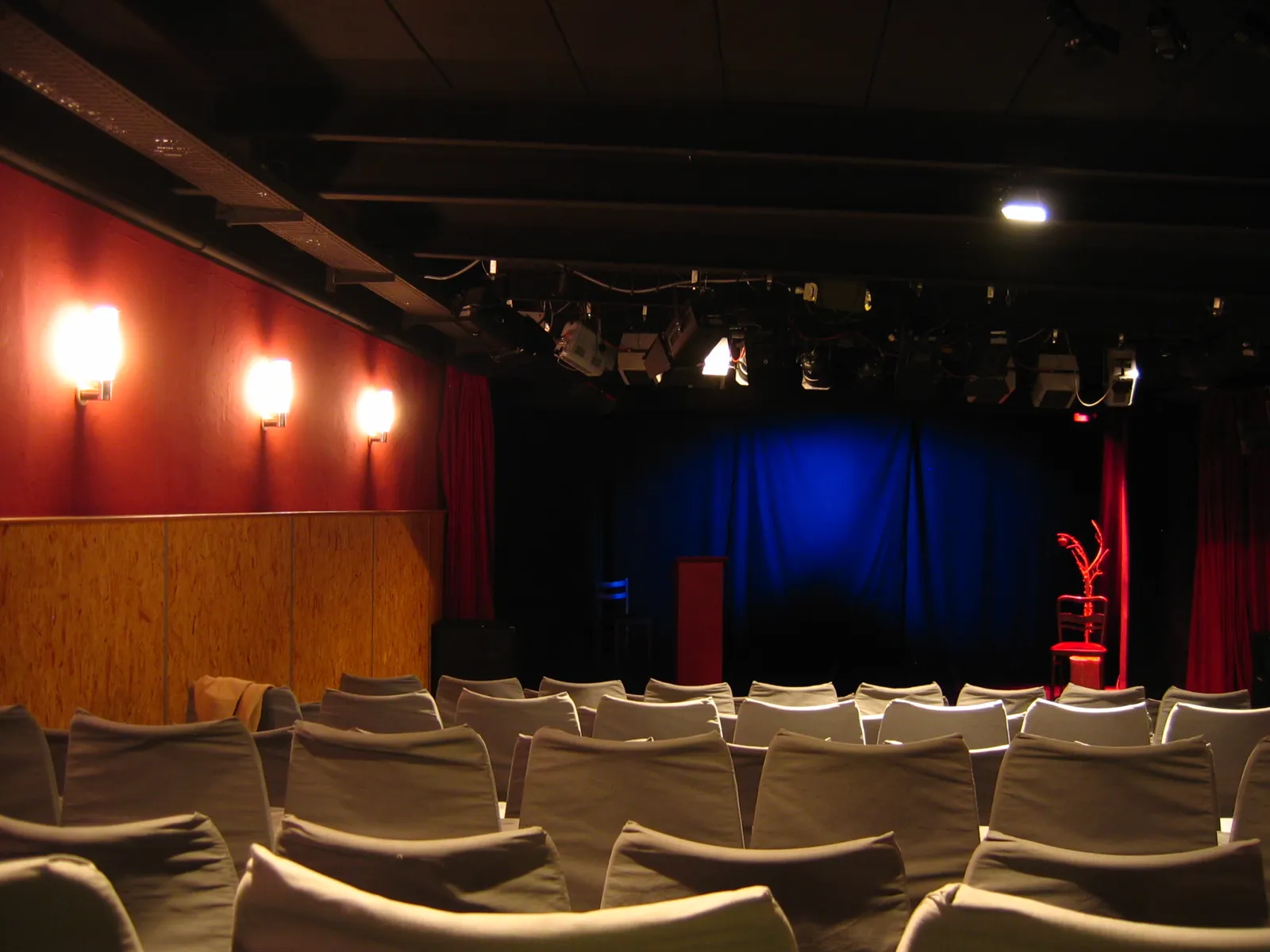 the backstage auditorium and stage