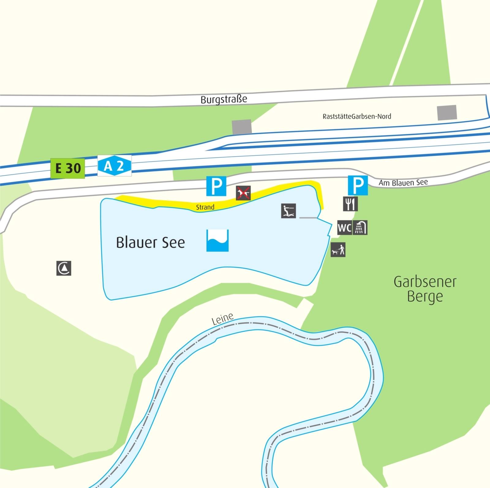 Plan d'accès au lac Blauer See