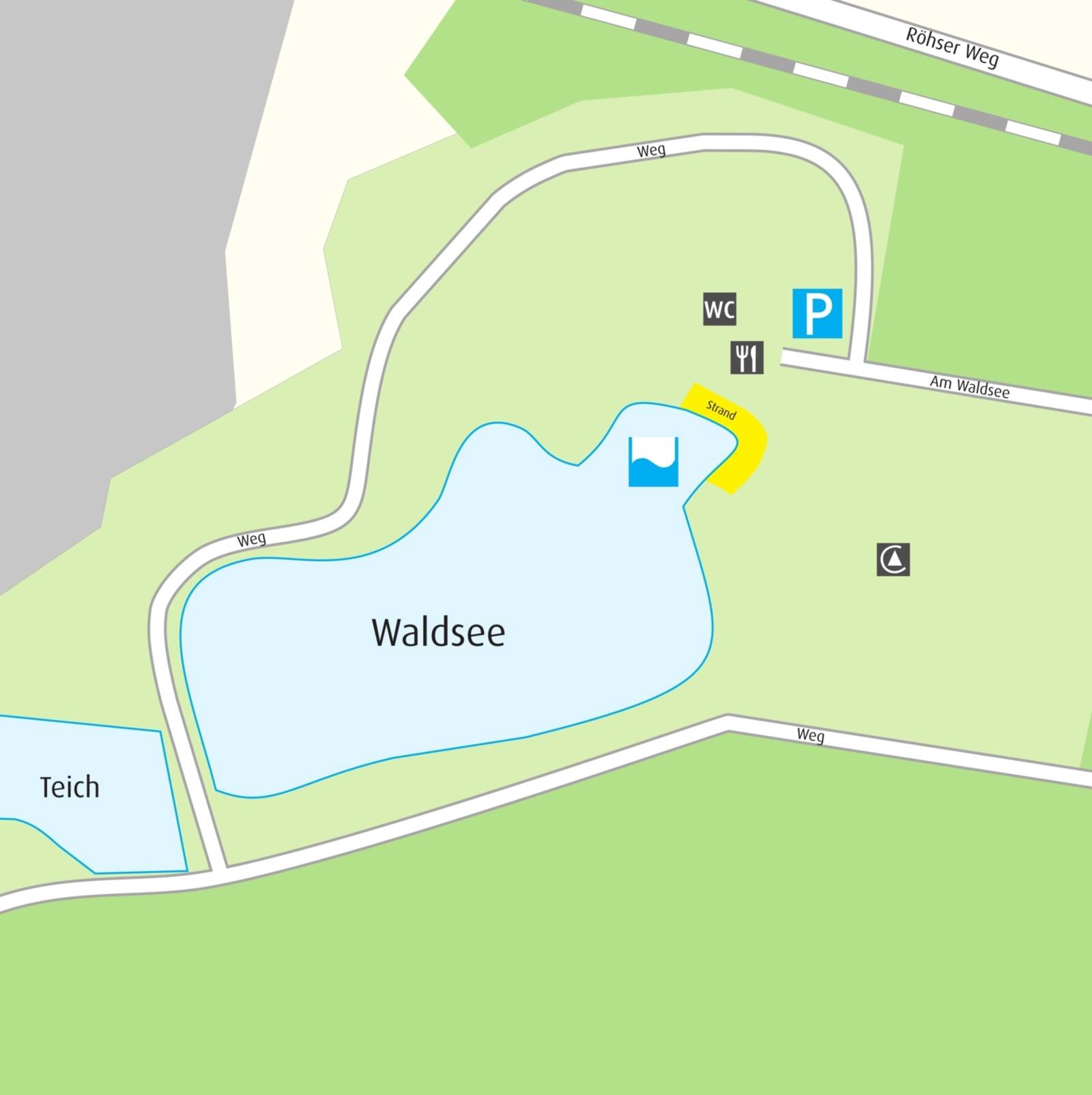 Mapa de acceso a Waldsee en Hainwald