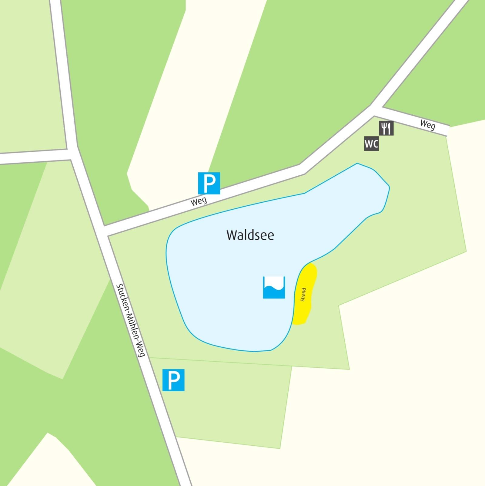 Kort over vejen til Waldsee Krähenwinkel