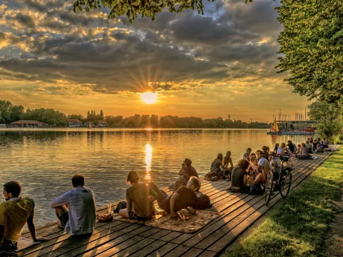 Solnedgang ved Maschsee