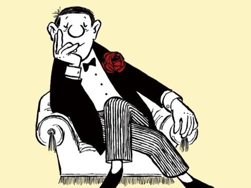 Se vede un desen realizat de Loriot.