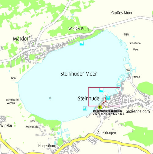 Anfahrtskizze Badeinsel Steinhude