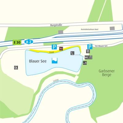 Plan d'accès au lac Blauer See