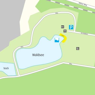 Mapa de acceso a Waldsee en Hainwald