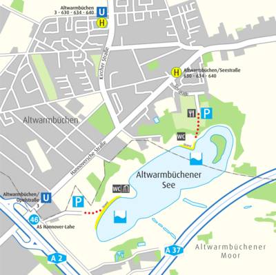 Anfahrtskizze Altwarmbüchener See