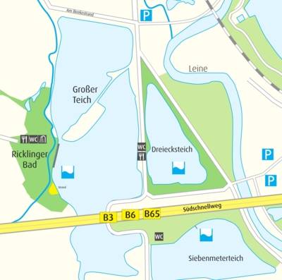 Anfahrtskizze Ricklinger Kiesteiche
