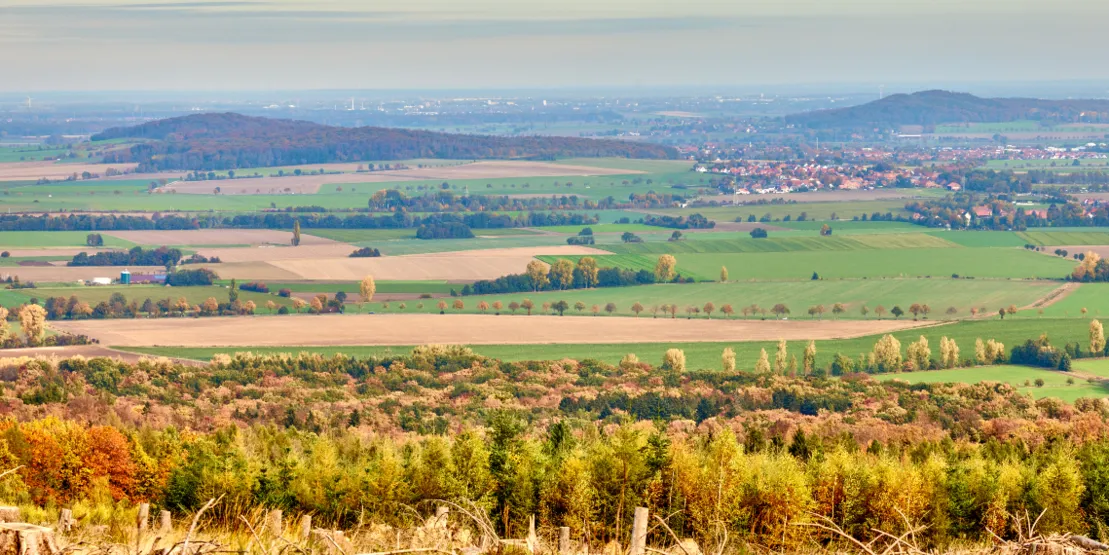 Udsigt over det efterårsfarvede Calenberger Land