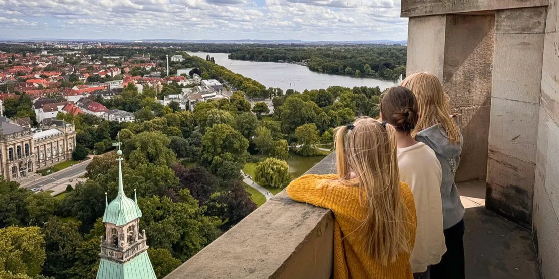 Utsikt över Hannover från rådhusets kupol