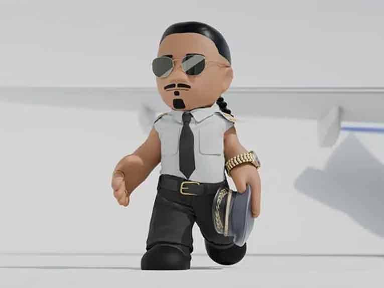 Eine Figur in Miniaturgröße von dem Sänger Apache 207