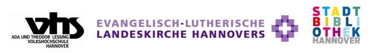 Logos: VHS - Evangelische Kirche - Stadtbibliothek