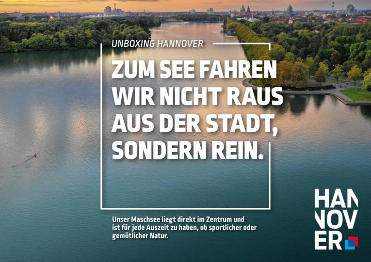 Maschsee - Zum See fahren wir nicht raus aus der Stadt, sondern rein.