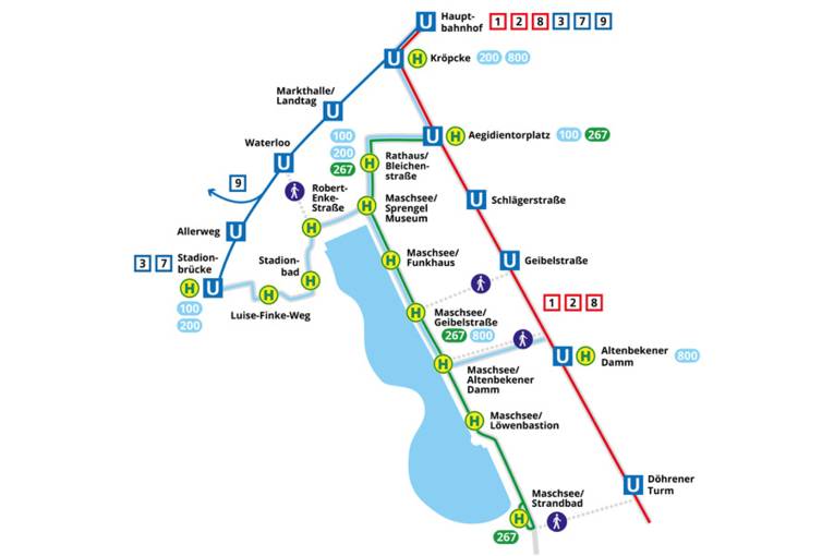 Mappa ÜSTRA / Trasporto pubblico locale