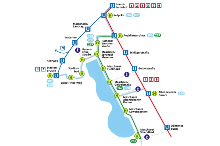Karta ÜSTRA / Kollektivtrafik