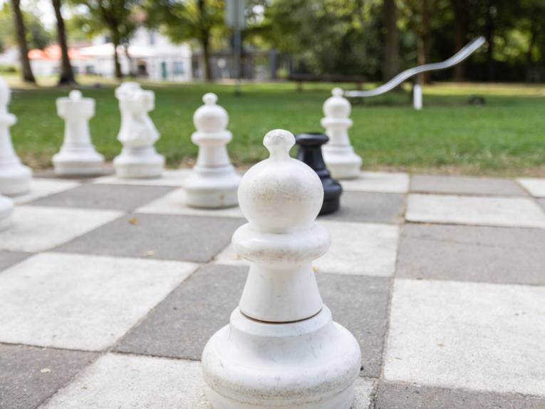 Schachfigur eines Rasenschachspiels