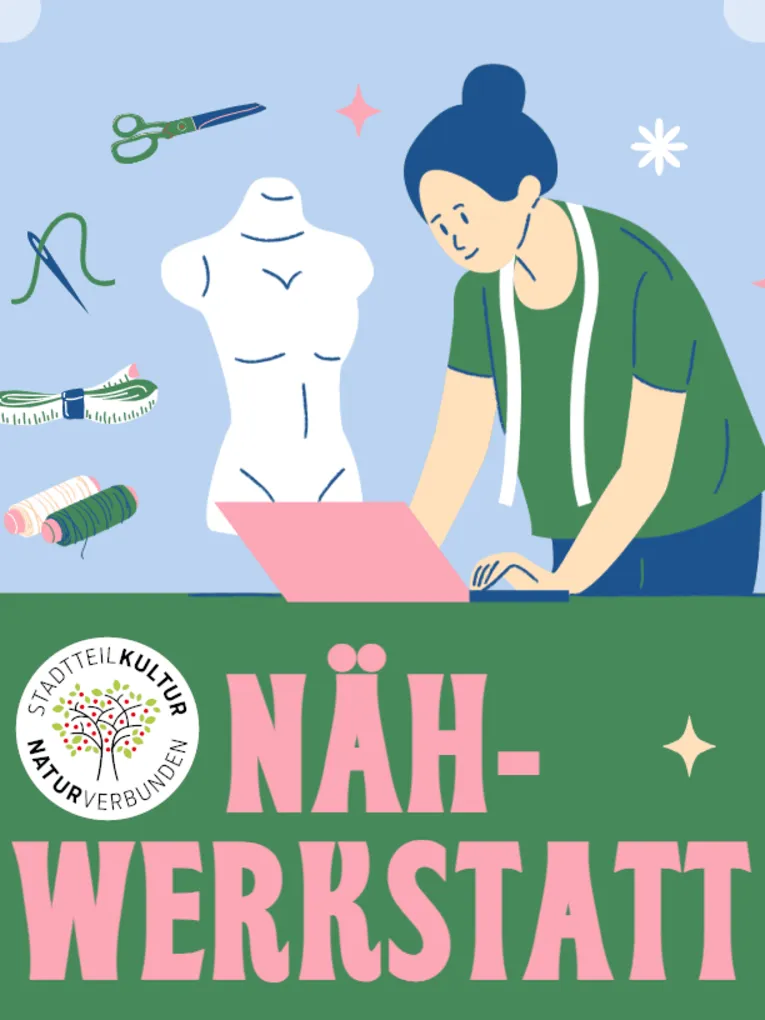 Grafik einer Person an einem Laptop