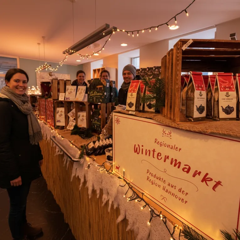 Vintermarked ved turistinformasjonen i Hannover