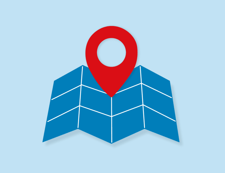 Die Route des Roten Faden auf einer Karte