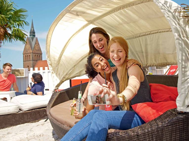 Menschen machen ein Selfie