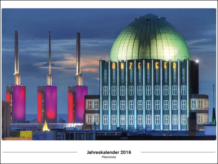 Hannover-Kalender 2016 Titel Anzeigerhochaus und warme Brüder