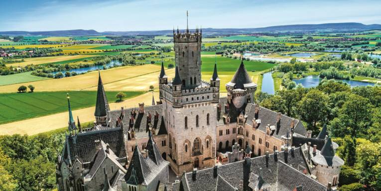 Aerial view of Marienburg Castle