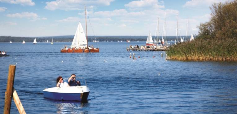 Die Aufnahme zeigt einen Ausschnitt des Steinhuder Meeres.