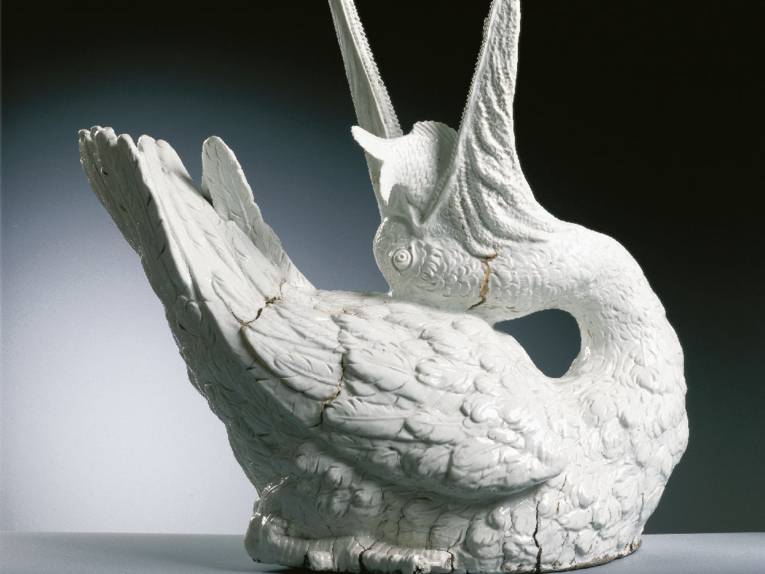 Großer Pelikan mit Karpfen. Meissen, Modell J.J. Kaendler, 1732