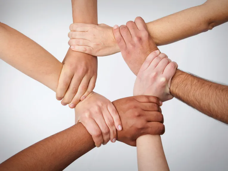 Six hands that interlock