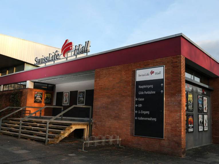 Exterior view of the "Swiss Life Hall" multi-purpose sports arena