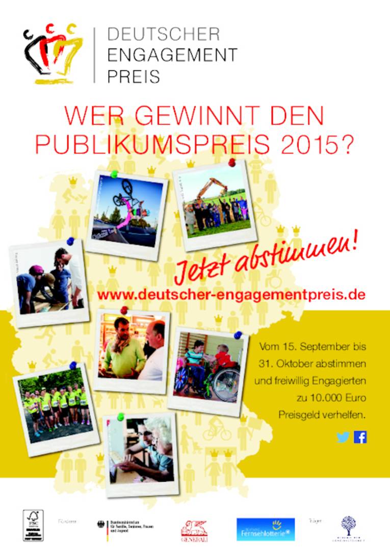 Plakat für den Deutschen Engagementpreis 2015