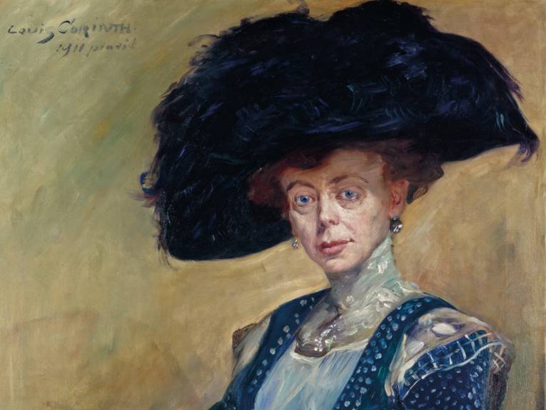 Gemälde einer älteren Frau mit Hut