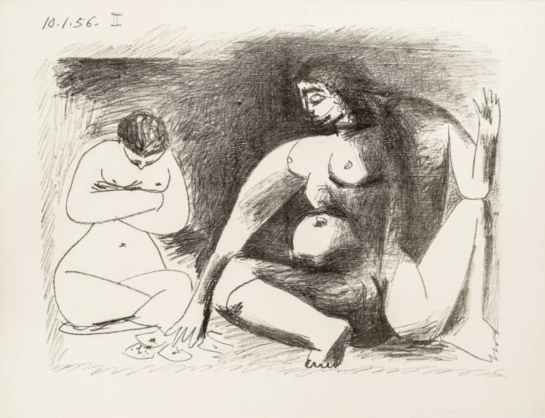 Pablo Picasso (1881 &ndash; 1973), Deux Femmes accroupies, 1956, Lithographie, 44 x 55 cm &copy; VG Bild-Kunst, Bonn 2014