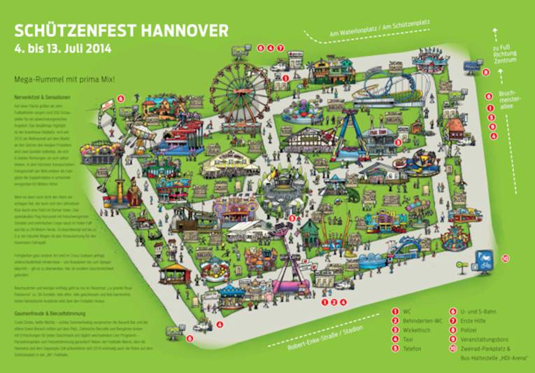 Eine Karte in Comic-Optik.