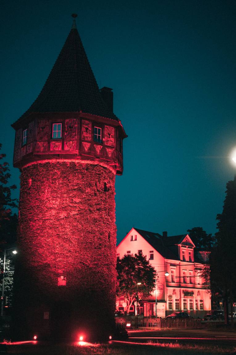 Döhrener Turm während der Night of Light
